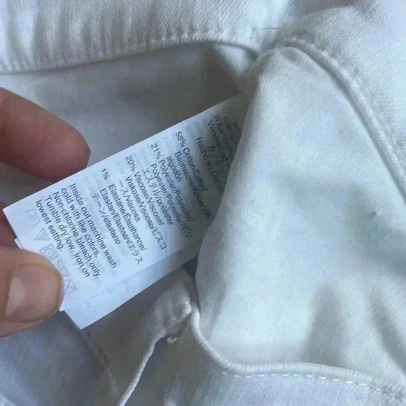 Madewell 9” Mid Rise Skinny White Jeans Raw Hem Sz 24 - Picture 10 of 11